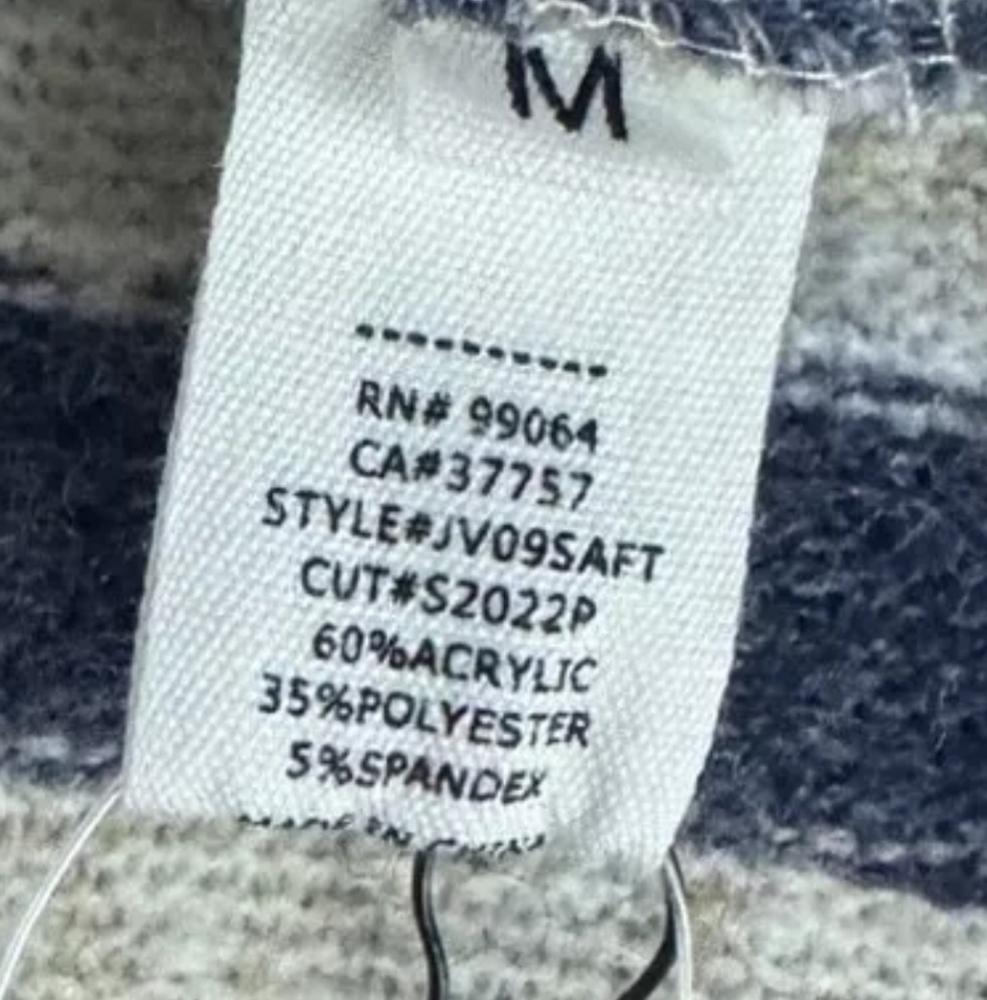 BillabongWoman’s Blue and Cream Striped Hoodie Size Medium - Picture 6 of 6
